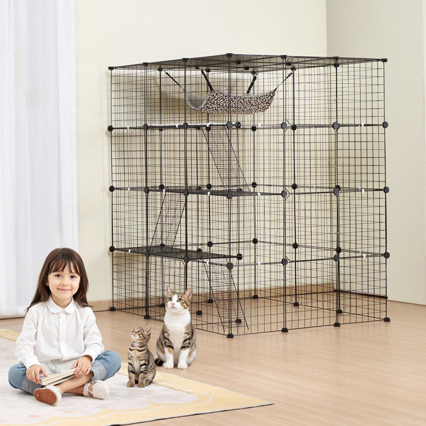 VEVOR Large 4-tier Cat Cage 41 x 41 x 55