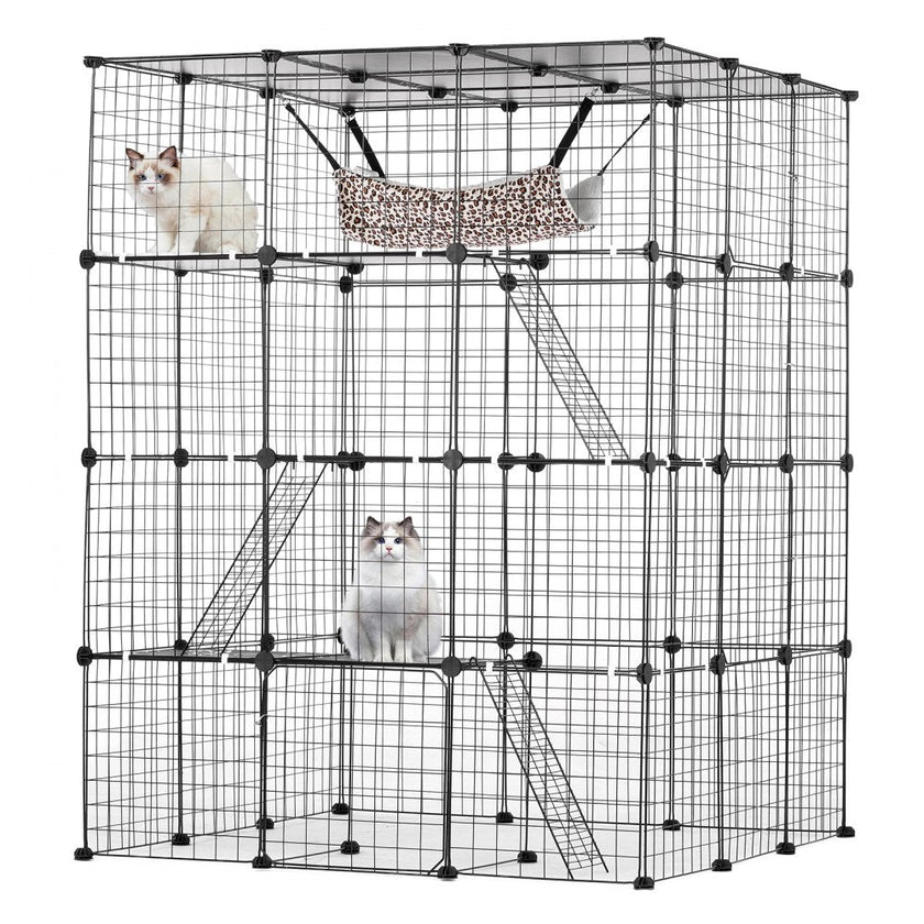 VEVOR Large 4-tier Cat Cage 41 x 41 x 55