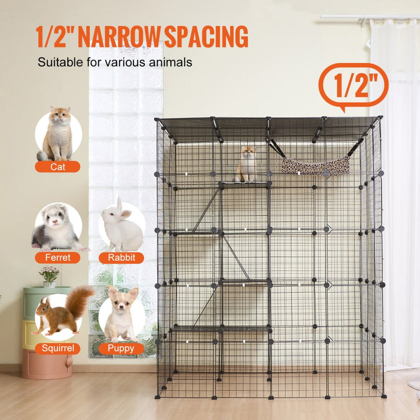 VEVOR Large 4-tier Cat Cage 54 x 41 x 69