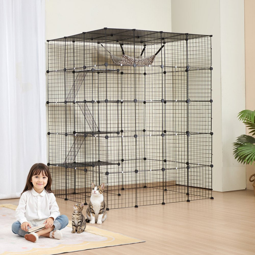 VEVOR Large 4-tier Cat Cage 54 x 41 x 69