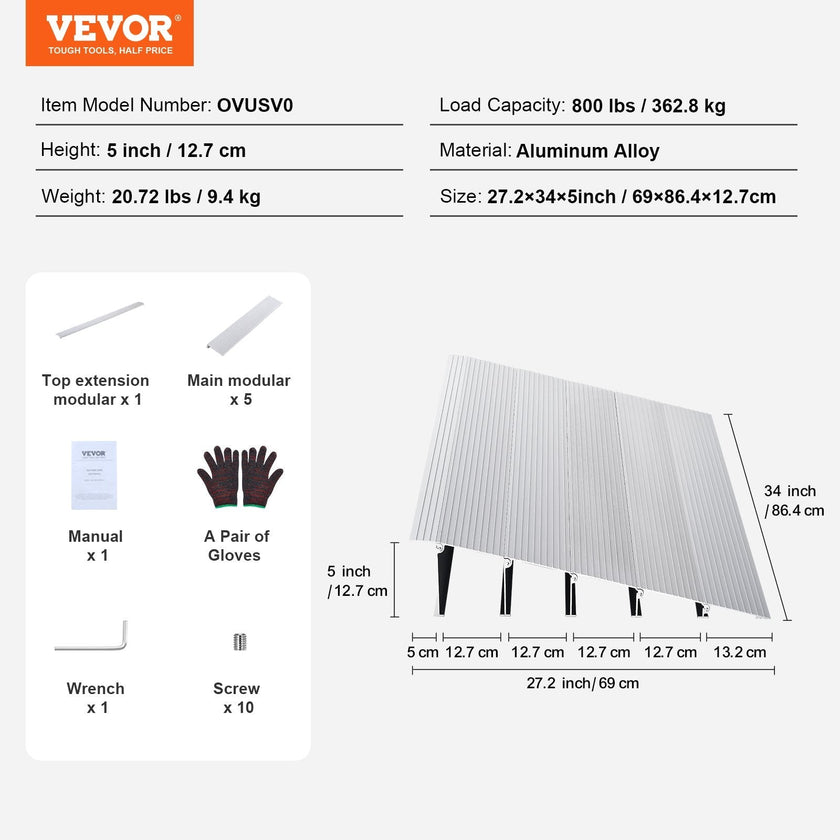 VEVOR Door Threshold Ramp, 5