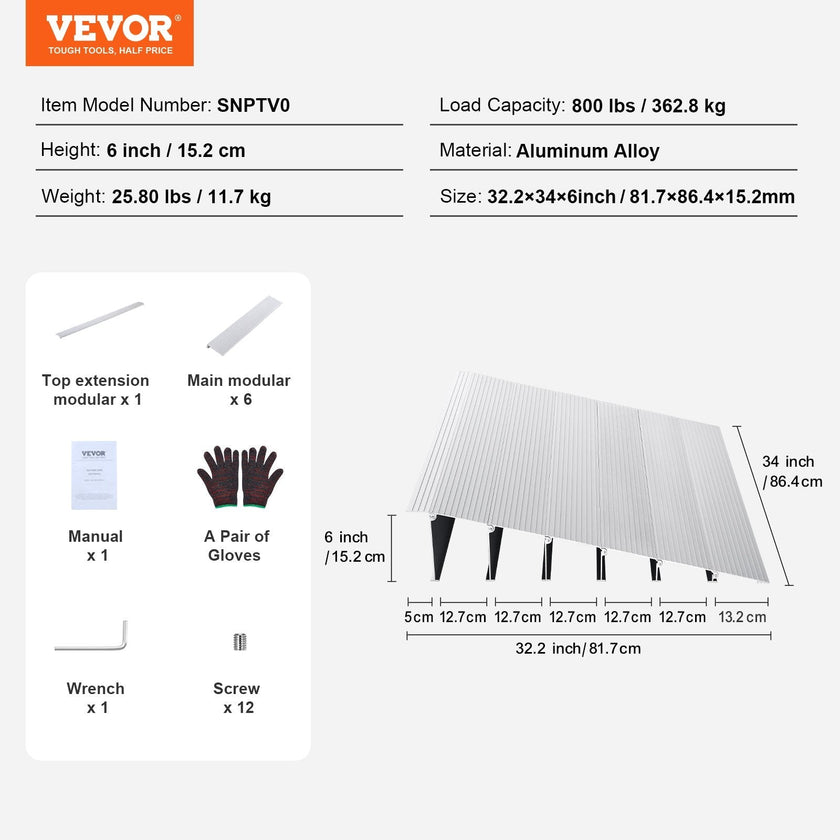 VEVOR Door Threshold Ramp, 6