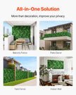 VEVOR Artificial Grass Wall Panels 8 PCS 20 x 20 inch 3D Greenery for Decor