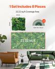 VEVOR Artificial Grass Wall Panels 8 PCS 20 x 20 inch 3D Greenery for Decor