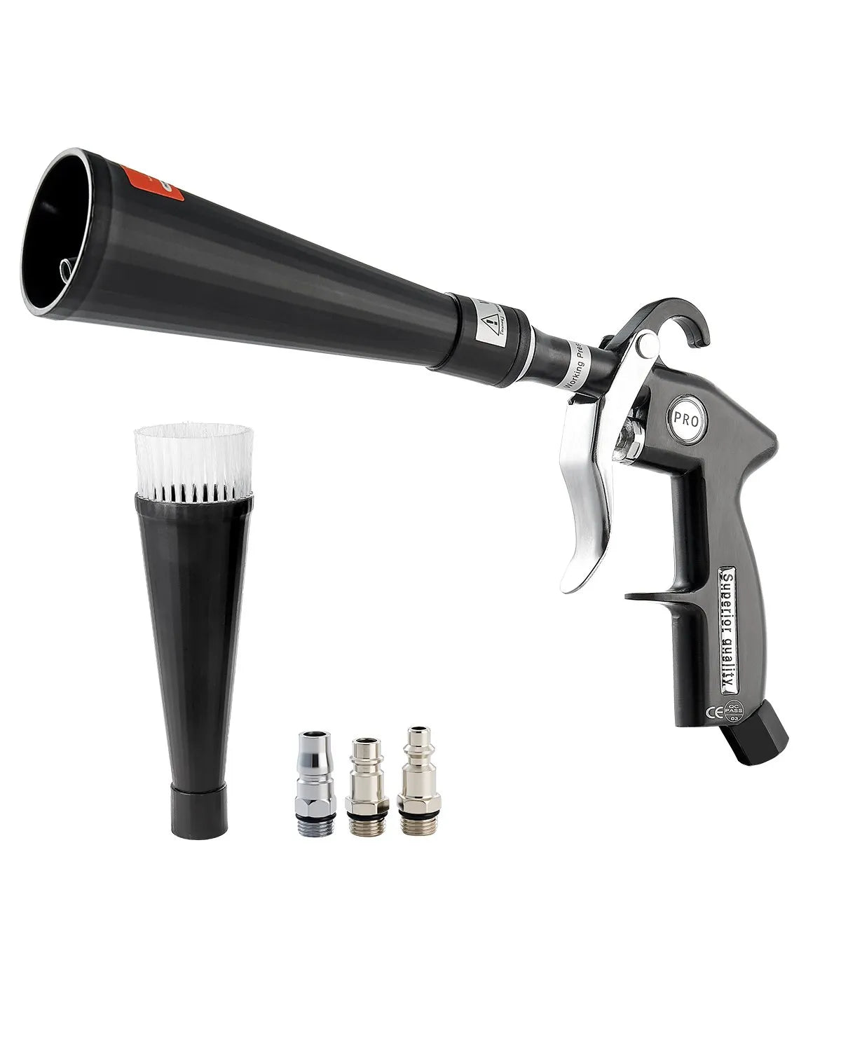 VEVOR Car Cleaning Gun 6-9.2 Bar High-Pressure Air Blow Gun 2 Nozzles Blast Dirt