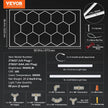 VEVOR Hexagon Garage Lights 86400LM 14 Grids Honeycomb LED Shop Ceiling Light