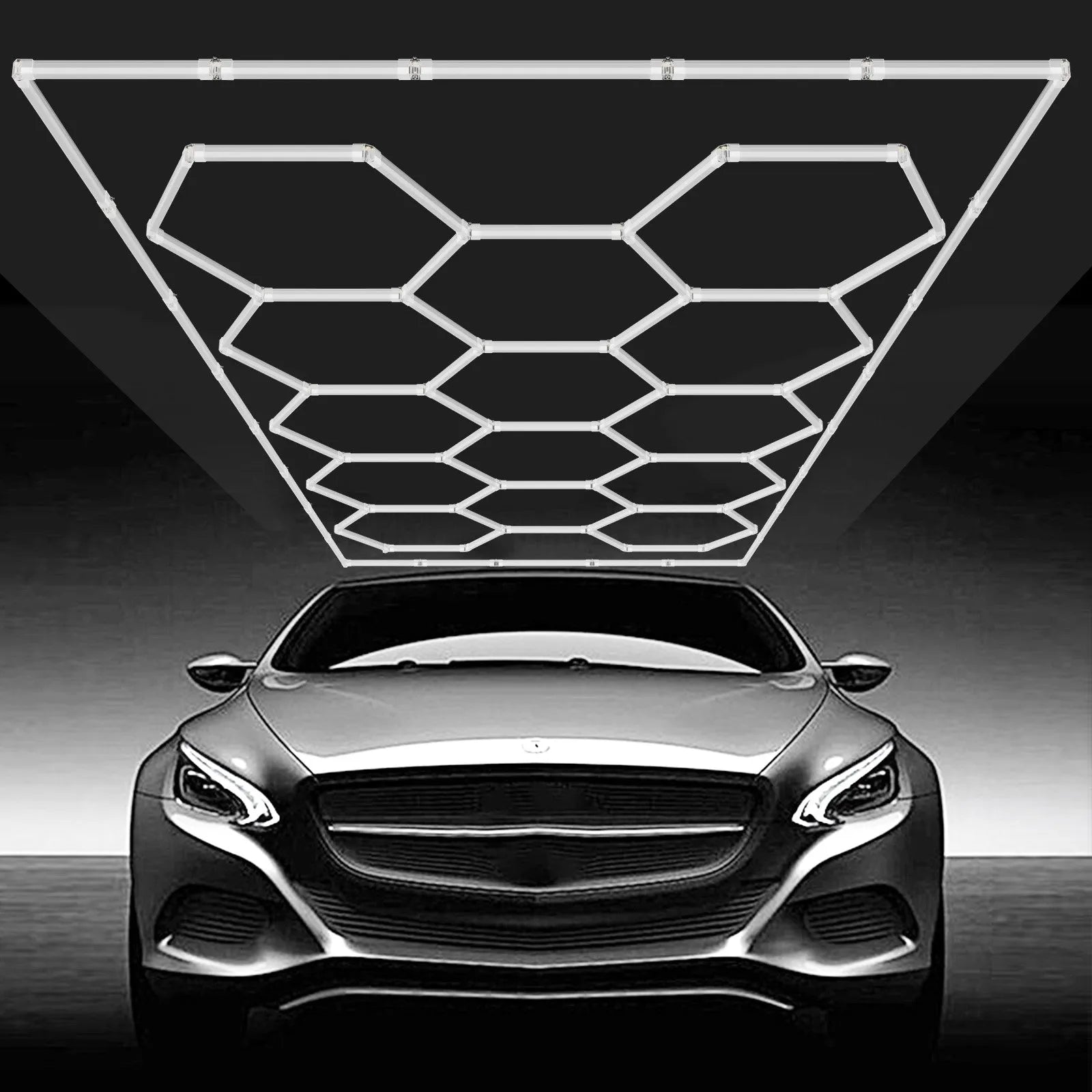 VEVOR Hexagon Garage Lights 86400LM 14 Grids Honeycomb LED Shop Ceiling Light
