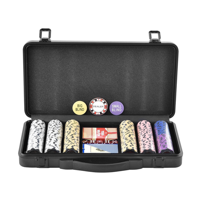 VEVOR Poker Chip Set, 300-Piece Poker Set, Complete Poker Playing Game Set with Carrying  Case, Heavyweight 14 Gram Casino Clay Chips, Cards, Buttons and Dices, for Texas Hold'em, Blackjack, Gambling