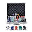 VEVOR Poker Chip Set, 500-Piece Poker Set, Complete Poker Playing Game Set with Aluminum Carrying  Case, 11.5 Gram Casino Chips, Cards, Buttons and Dices, for Texas Hold'em, Blackjack, Gambling