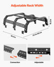 VEVOR Overland Truck Bed Rack fit Tacoma/Ranger/Gladiator JT/Colorado/Canyon