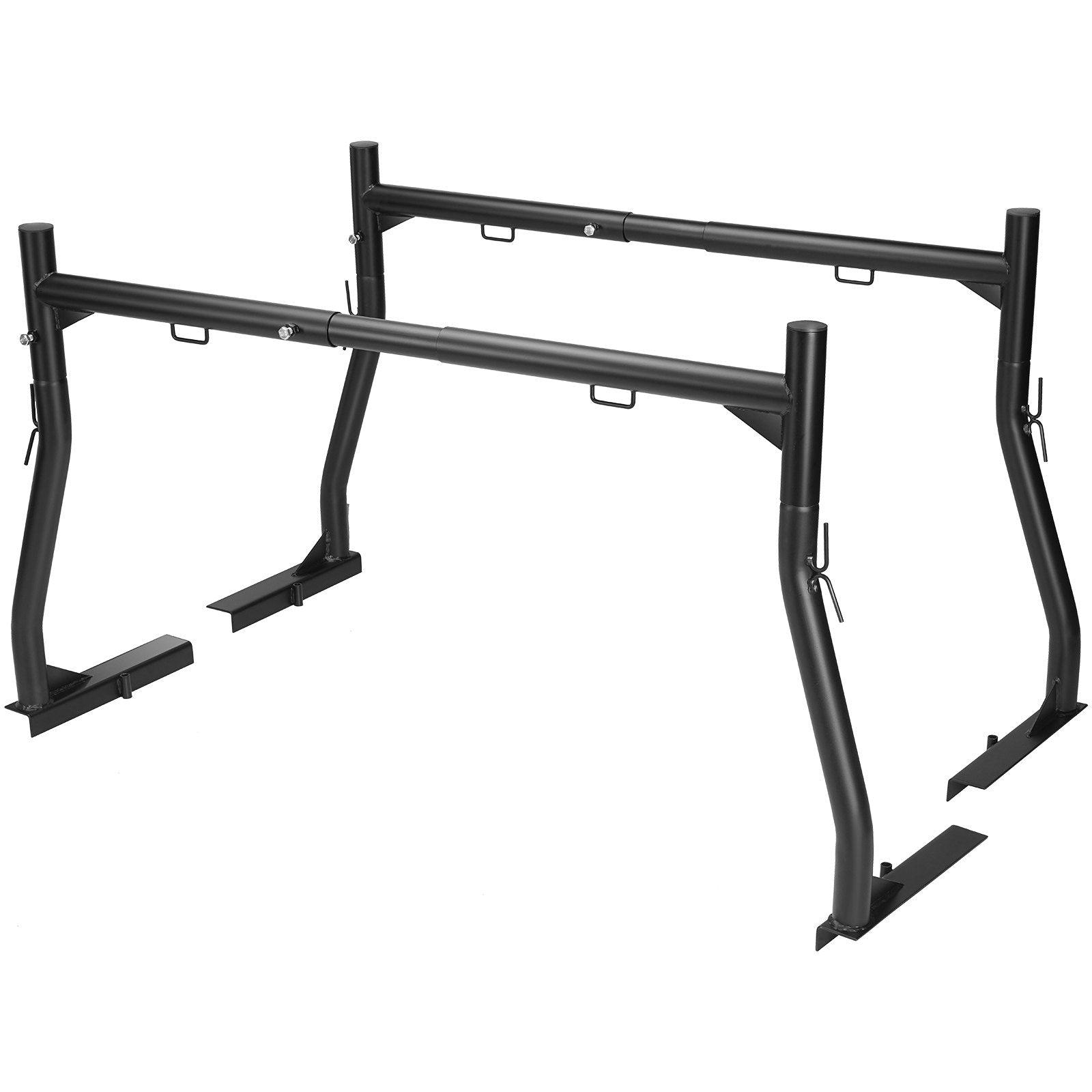 VEVOR Truck Rack, 46-71inch Width, 800 lbs Capacity, Extendable Steel Ladder Rack for Truck with 4 Non-Drilling J-bolts, Heavy Duty Truck Bed Rack Two-Bar Set for Kayak, Surfboard, Lumber, Ladder
