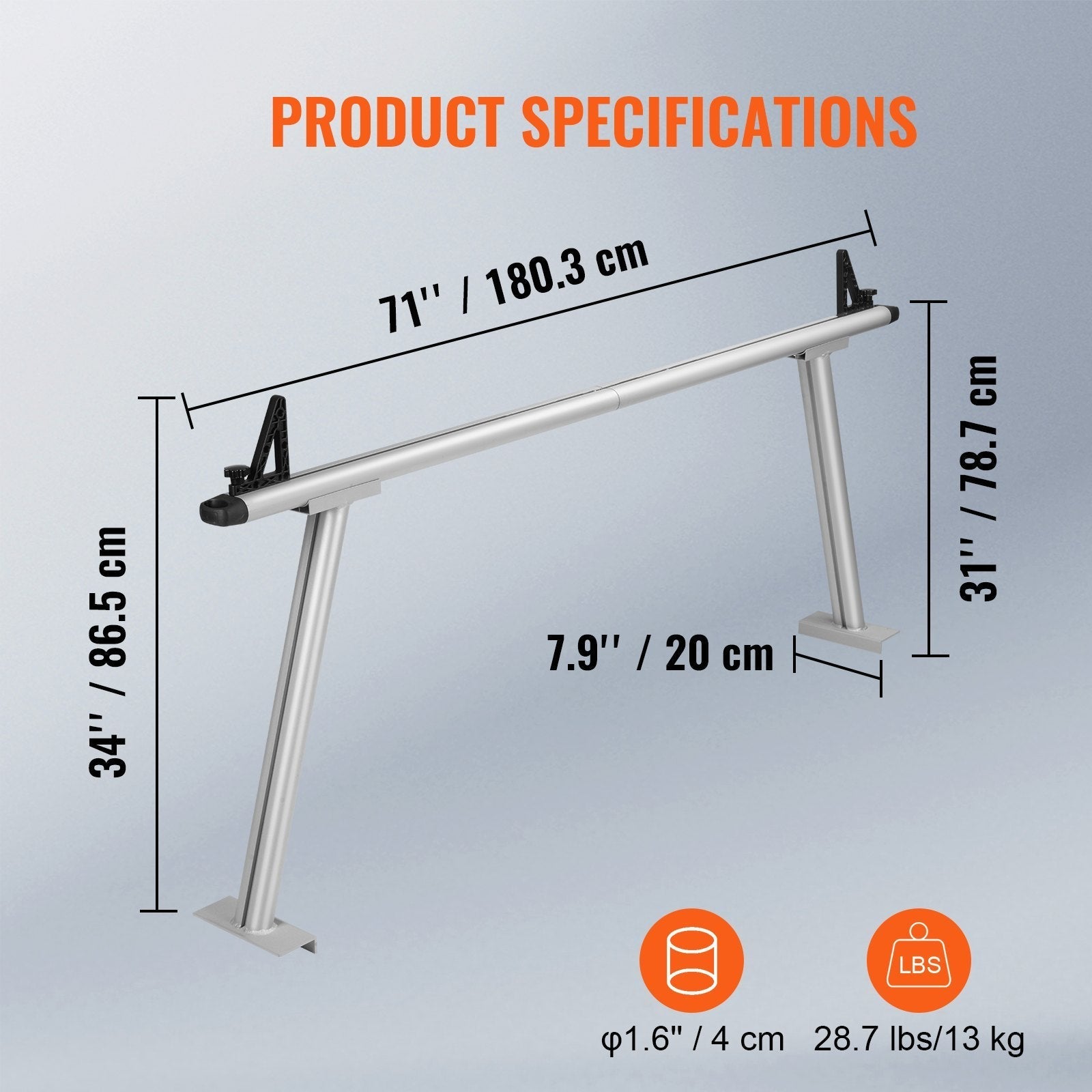 VEVOR Truck Rack, 800 lbs Capacity, 71