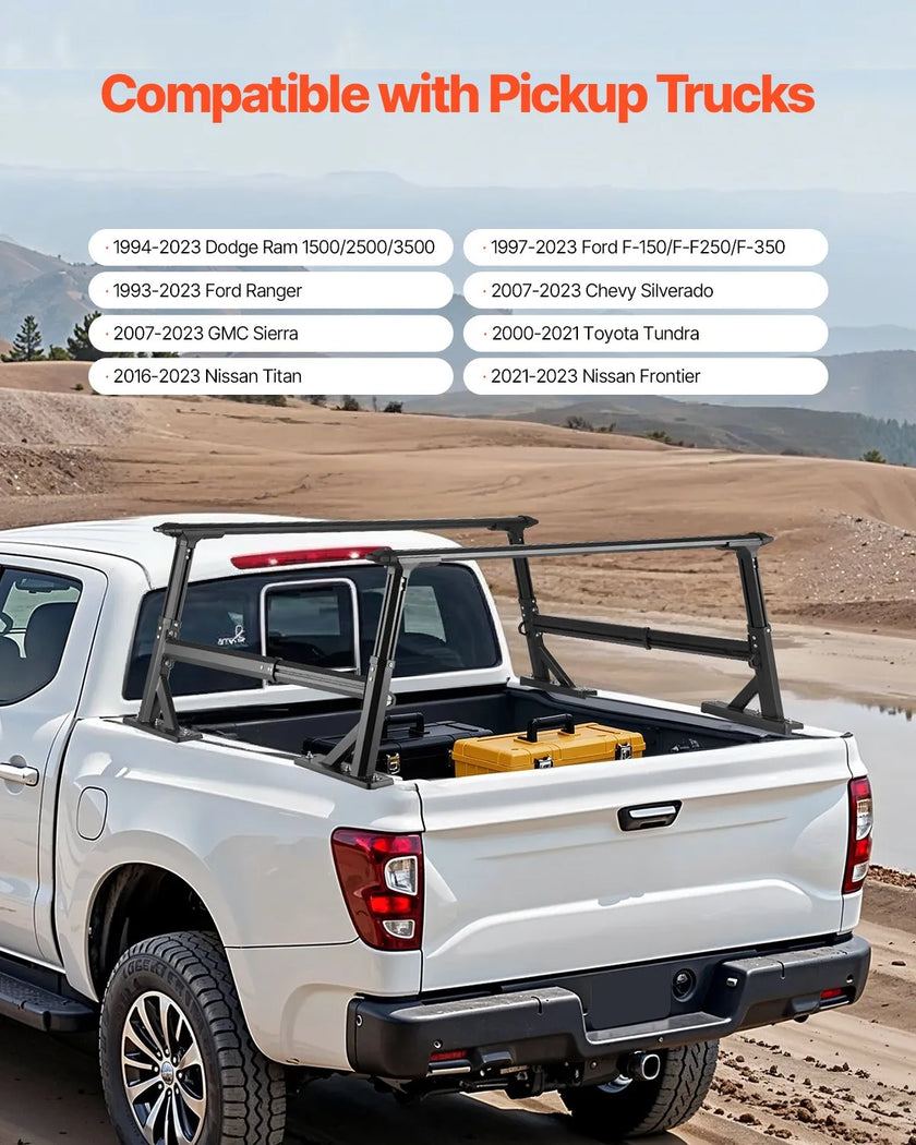 VEVOR Truck Ladder Rack Non-Drilling Bed Rack 800 lbs Capacity for Large Cargo