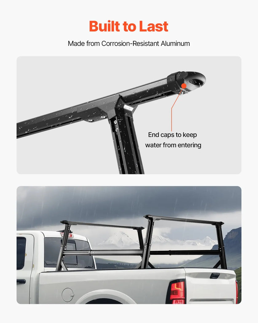 VEVOR Truck Ladder Rack Non-Drilling Bed Rack 800 lbs Capacity for Large Cargo