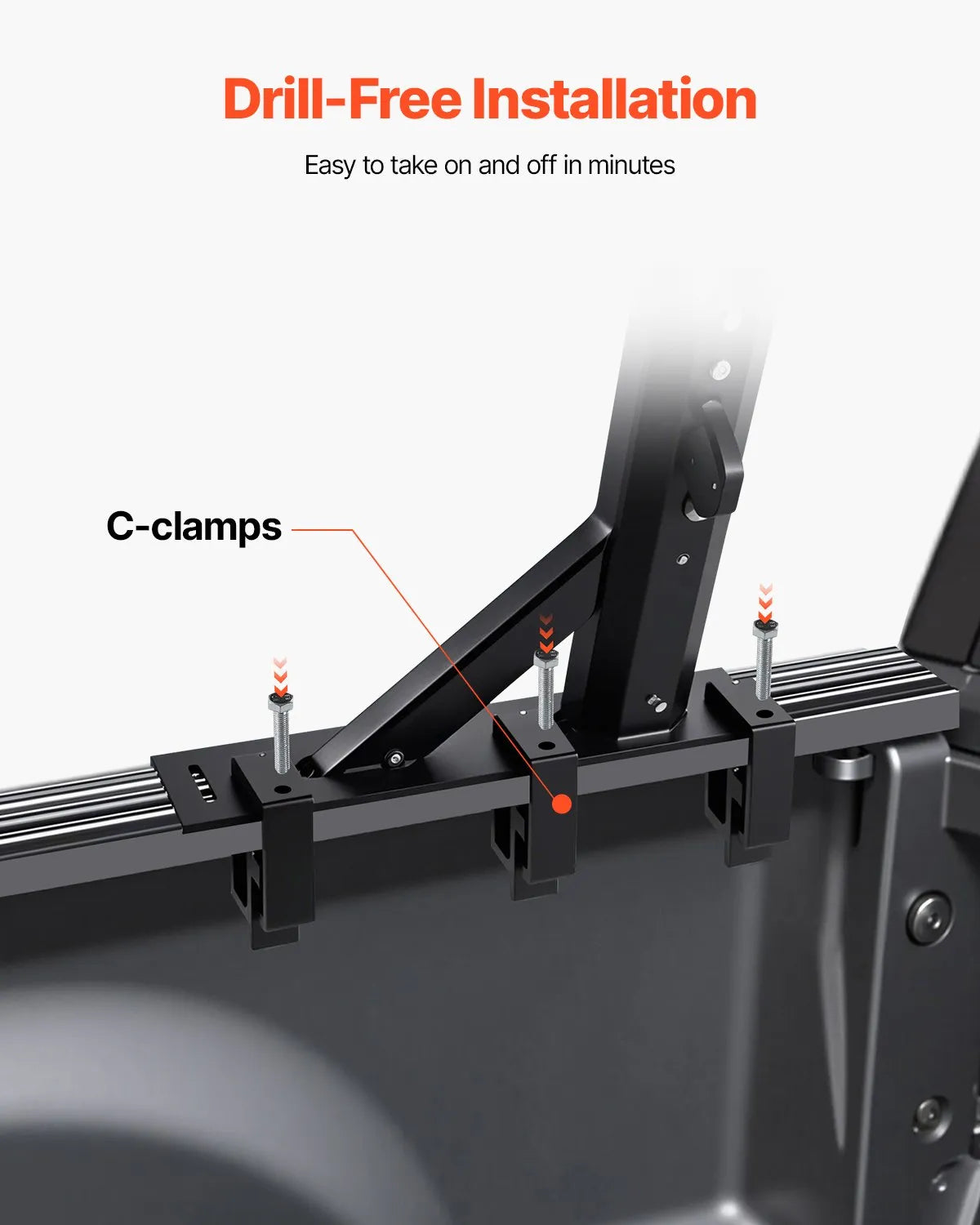 VEVOR Truck Ladder Rack Non-Drilling Bed Rack 800 lbs Capacity for Large Cargo