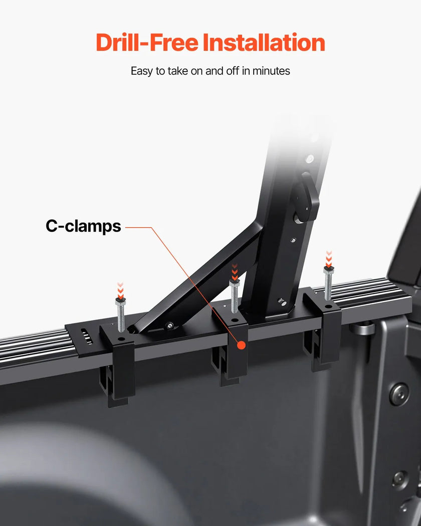 VEVOR Truck Ladder Rack Non-Drilling Bed Rack 800 lbs Capacity for Large Cargo