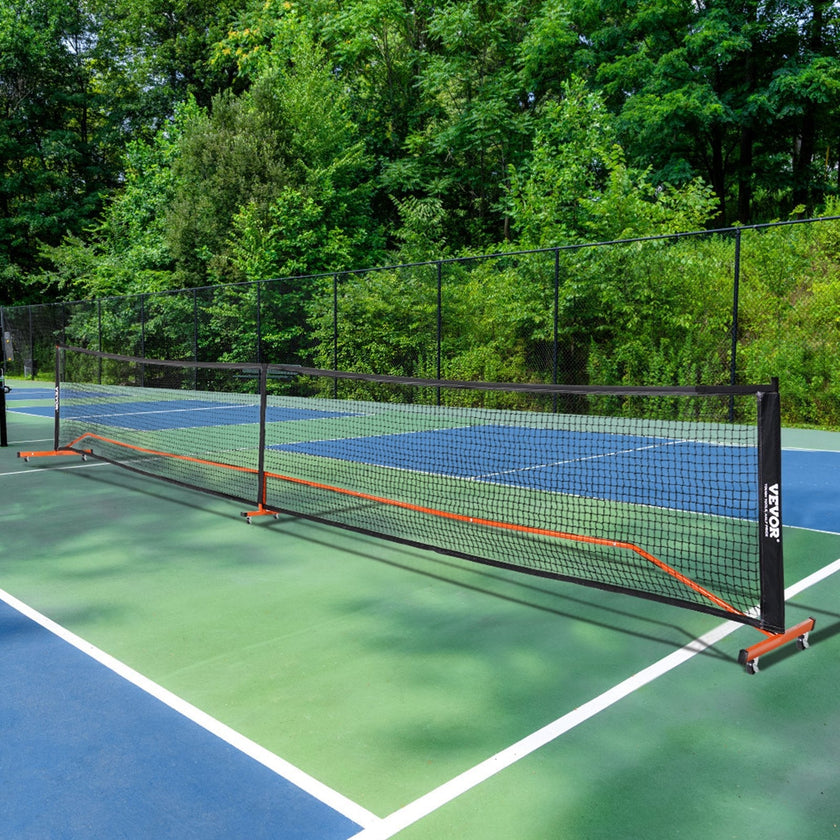 VEVOR Pickleball Net Set, 22FT Regulation Size Portable Pickleball System with Carrying Bag, Balls, and Wheels, Weather Resistant Steady Metal Frame & Strong PE Net, for Outdoor Backyard Driveway