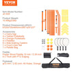 VEVOR Pickleball Net Set, 22FT Regulation Size Portable Pickleball System with Bags, Balls, Paddles, Wheels, and Court Lines, Weather Resistant Metal Frame & PE Net, for Outdoor Backyard Driveway