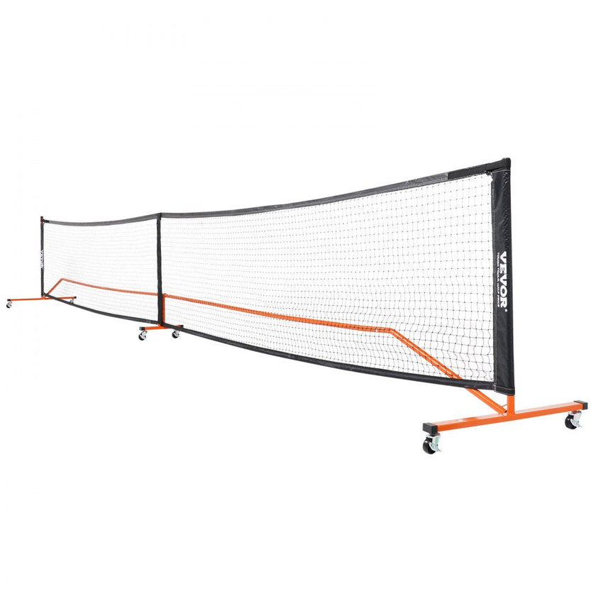 VEVOR Pickleball Net Set, 22FT Regulation Size Portable Pickleball System with Bags, Balls, Paddles, Wheels, and Court Lines, Weather Resistant Metal Frame & PE Net, for Outdoor Backyard Driveway