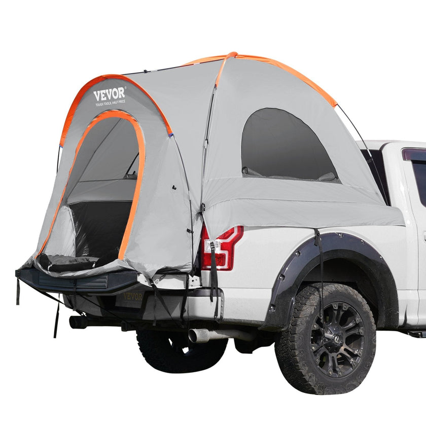 VEVOR Truck Bed Tent, 6.4'-6.7' Pickup Truck Tent with Rain Layer and Carry Bag, Waterproof PU2000mm Double Layer Truck Tent, Accommodate 2-3 Person, for Camping Traveling Outdoor Activities