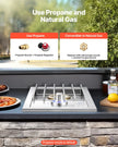 VEVOR Single Grilling Side Burner for Outdoor 17,000BTU Propane & Natural Gas