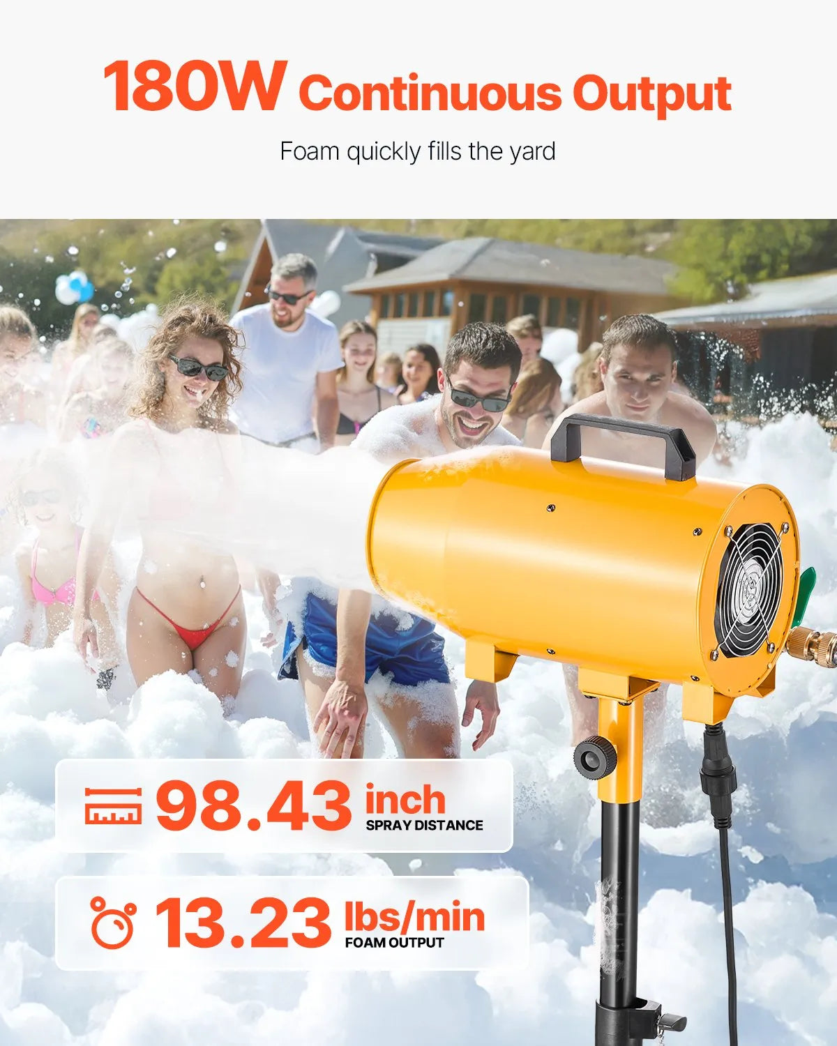 VEVOR Foam Machine Party Foam Cannon 180 W for Birthdays Celebrations & Party
