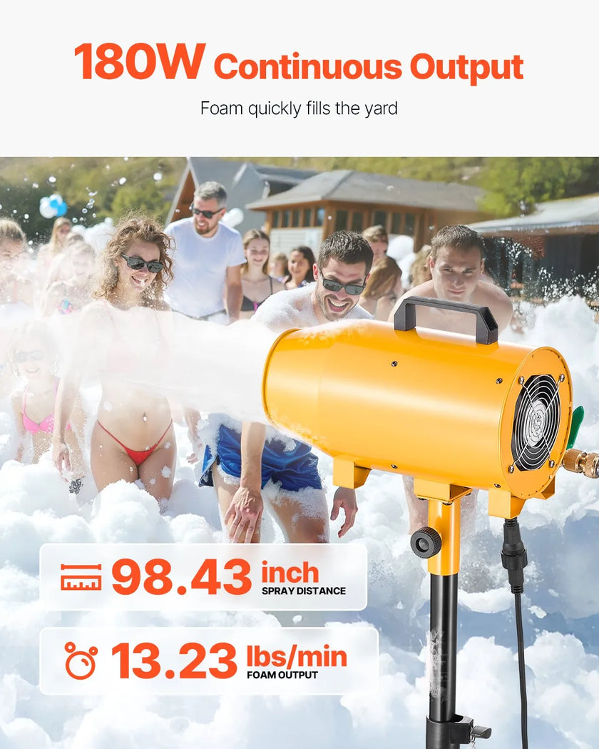 VEVOR Foam Machine Party Foam Cannon 180 W for Birthdays Celebrations & Party
