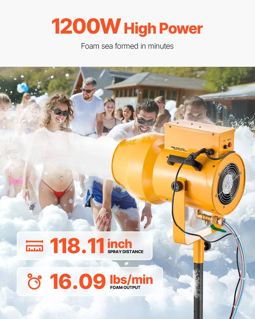 VEVOR Foam Machine Party Foam Cannon 1200 W for Birthdays Celebrations & Party