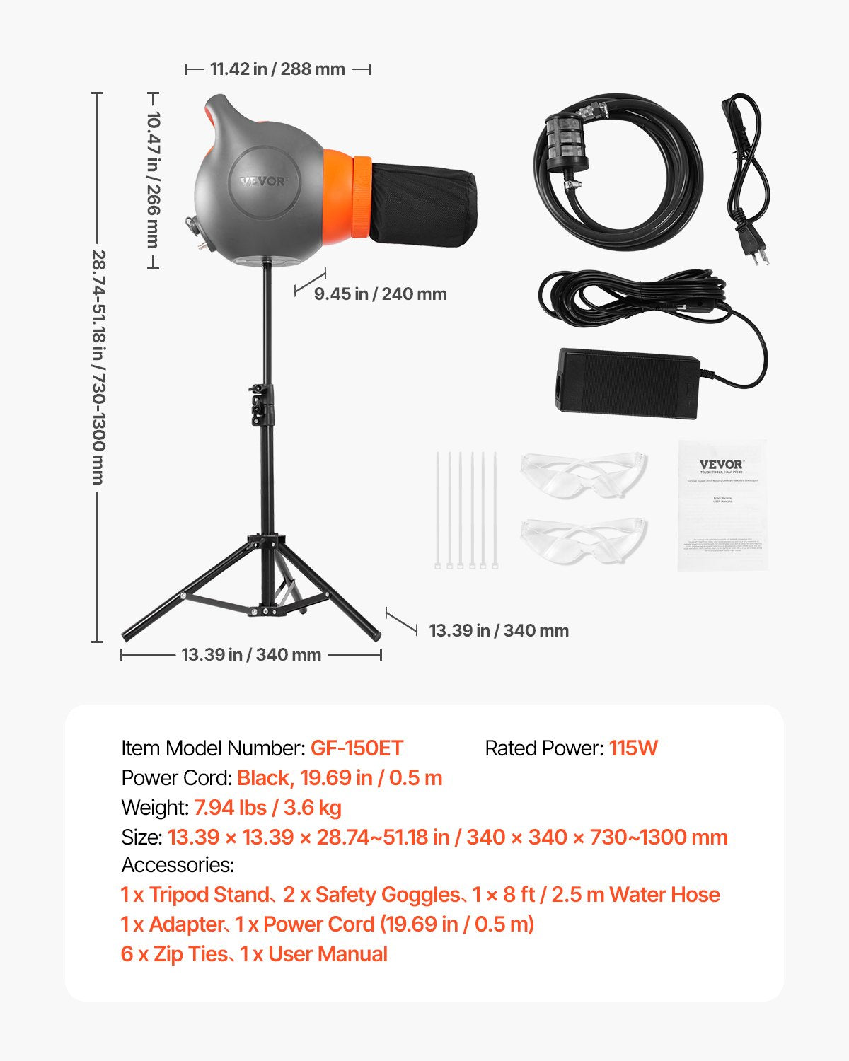 115W Foam Party Machine with Tripod Stand | Portable Foam Cannon for Backyard & Pool Parties