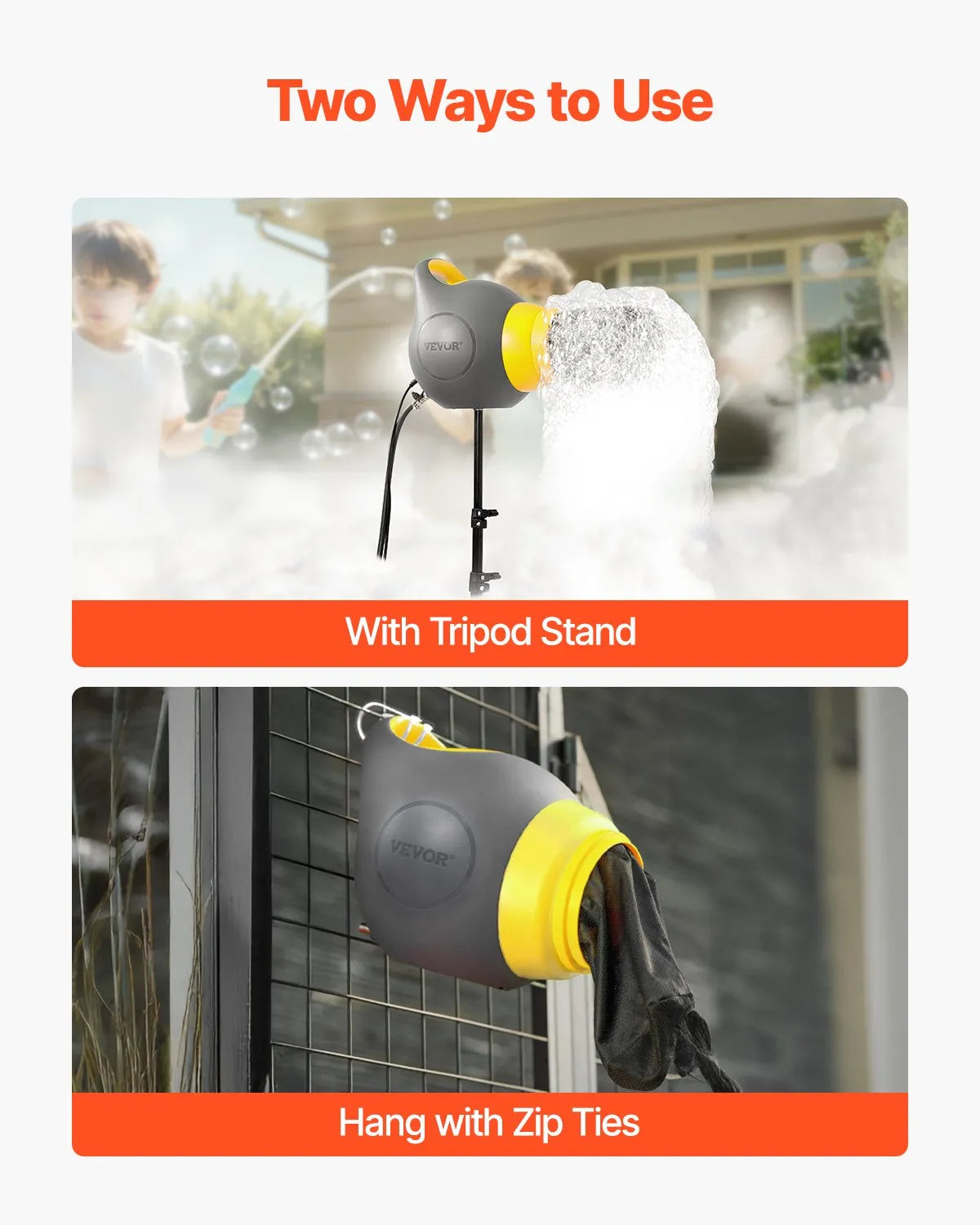 VEVOR Foam Machine Party Foam Cannon 115 W Foam Cannon for Party Grey & Yellow