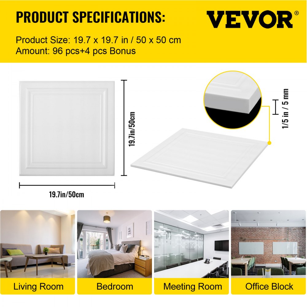VEVOR Foam Ceiling Tiles, 19.7