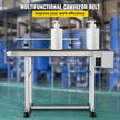 VEVOR PVC Belt Conveyor 59Inch Length, Electric PVC Conveyor 7.8 Width, 110V Adjustable Automatic Speed, Conveyor Machine with Single Guardrails, In Stainless Steel, Industrial Transport Equipment