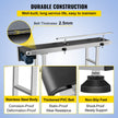 VEVOR PVC Belt Conveyor 59Inch Length, Electric PVC Conveyor 7.8 Width, 110V Adjustable Automatic Speed, Conveyor Machine with Single Guardrails, In Stainless Steel, Industrial Transport Equipment