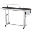 VEVOR PVC Belt Conveyor 59Inch Length, Electric PVC Conveyor 7.8 Width, 110V Adjustable Automatic Speed, Conveyor Machine with Single Guardrails, In Stainless Steel, Industrial Transport Equipment