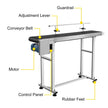 VEVOR PVC Belt Conveyor 59Inch Length, Electric PVC Conveyor 7.8 Width, 110V Adjustable Automatic Speed, Conveyor Machine with Single Guardrails, In Stainless Steel, Industrial Transport Equipment