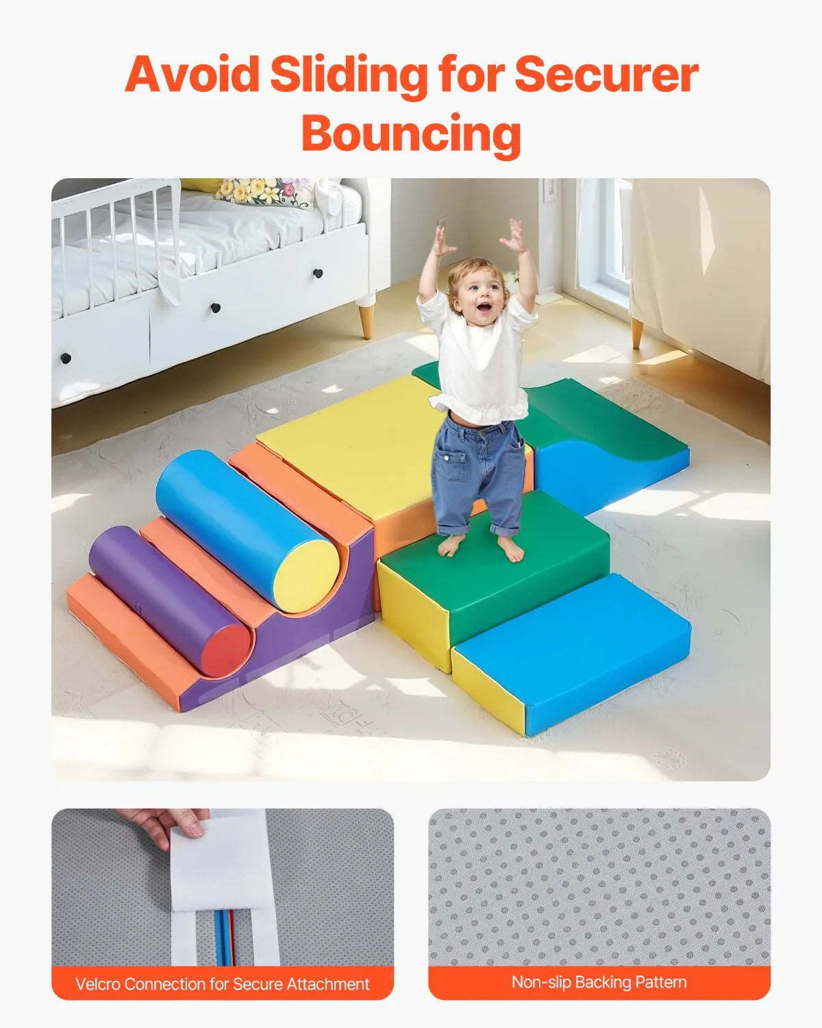 VEVOR Climbing Toys 7 Piece Foam Climbing Blocks for Toddlers and Preschoolers