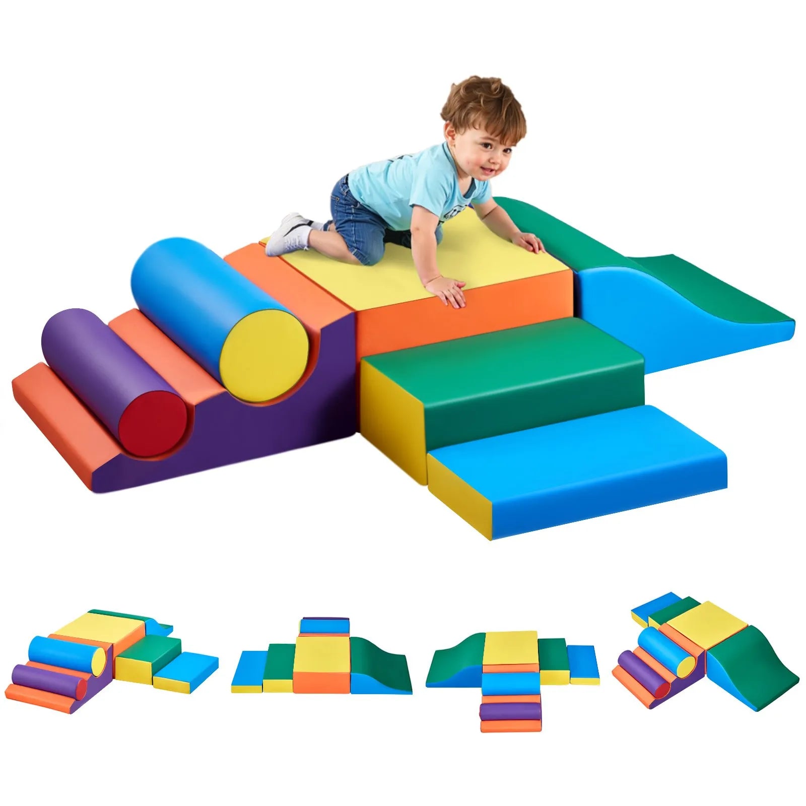 VEVOR Climbing Toys 7 Piece Foam Climbing Blocks for Toddlers and Preschoolers