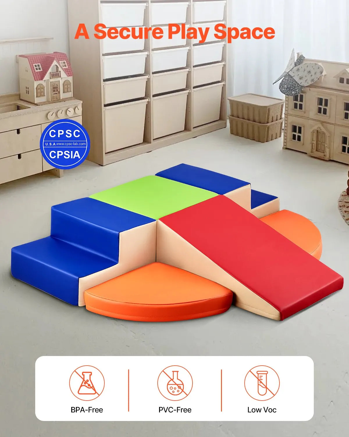 VEVOR Climbing Toys 6 Piece Foam Climbing Blocks for Toddlers and Preschoolers