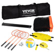 VEVOR Volleyball and Badminton Set, Outdoor Portable Badminton Net, Adjustable Height Steel Poles, Professional Combo Set with PVC Volleyball, Pump, Carrying Bag, Easy Setup for Backyard Beach Lawn