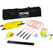 VEVOR Volleyball and Badminton Set, Outdoor Portable Badminton Net, Adjustable Height Steel Poles, Professional Combo Set with PVC Volleyball, Pump, Carrying Bag, Easy Setup for Backyard Beach Lawn