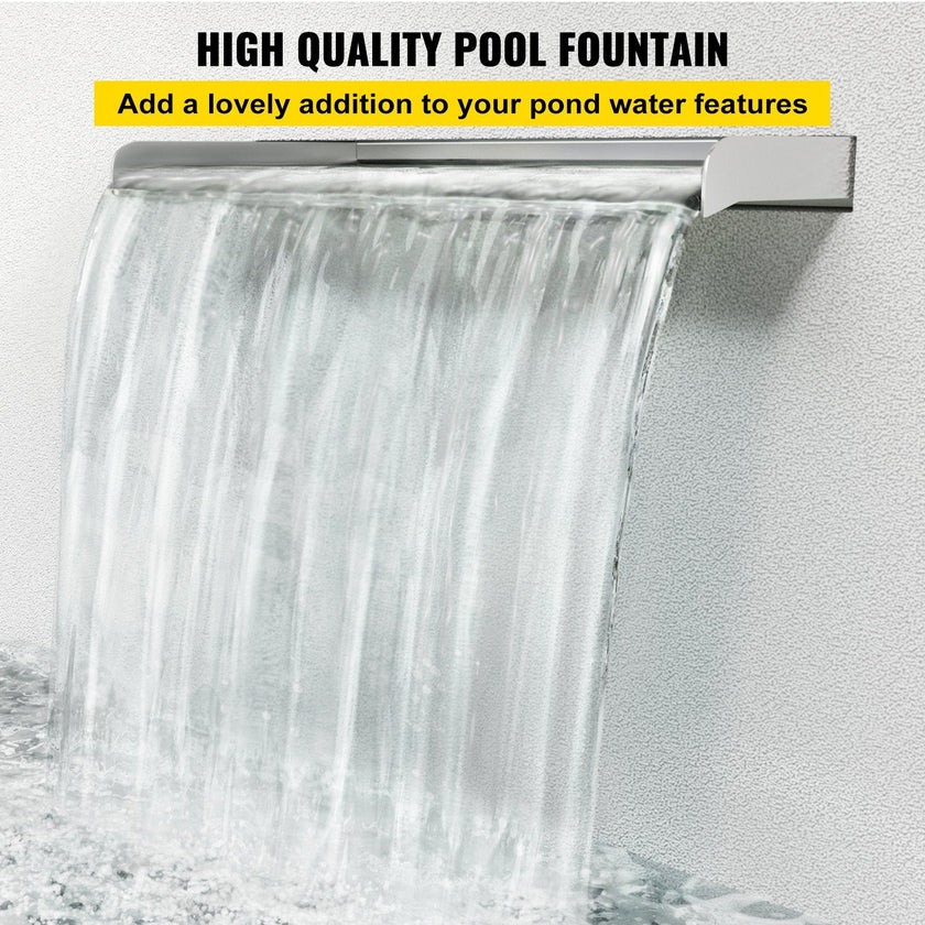 VEVOR Pool Fountain Stainless Steel Pool Waterfall 59.4