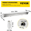 VEVOR Pool Fountain Stainless Steel Pool Waterfall 59.4