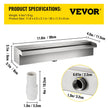VEVOR Patiolife Pool Fountain Stainless Steel Pool Waterfall 11.8