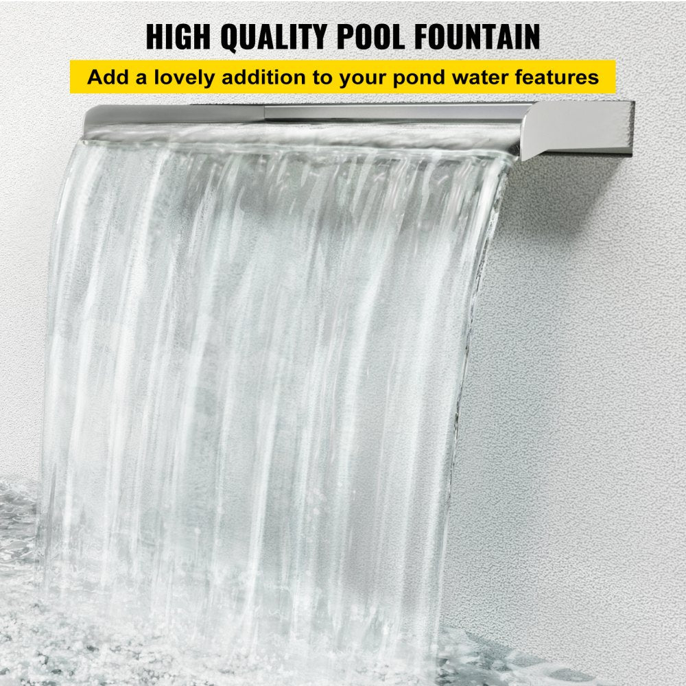 VEVOR Patiolife Pool Fountain Stainless Steel Pool Waterfall 23.6