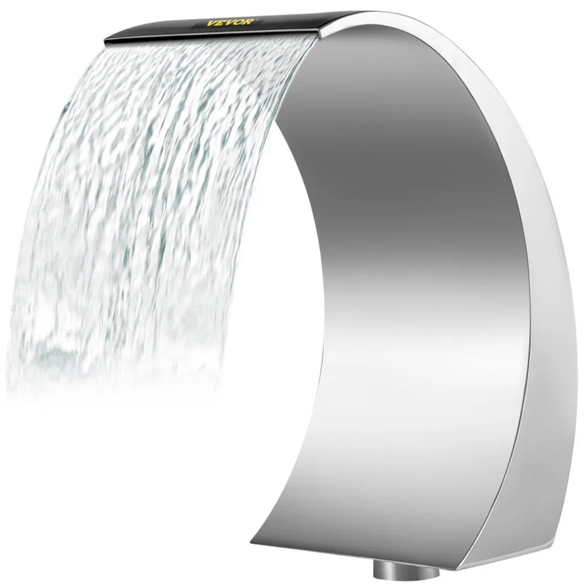 VEVOR Stainless Steel Pool Fountain 17.7 x 11.8 x 23.6 inches Pool Fountain Silver Pool Fountains for In Ground Pools Garden Outdoor Waterfalls Sheer Descent Pond Water Feature