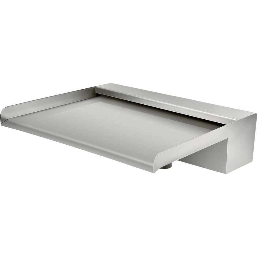 VEVOR Waterfall Blade, 30cm Stainless Steel Waterfall Spillway, Rectangular Waterfall Pool Fountain, Cascade Blade with Connector, Hose, Clamp & PTFE Tape, Water Blade for Koi Fish Pond, Water Feature