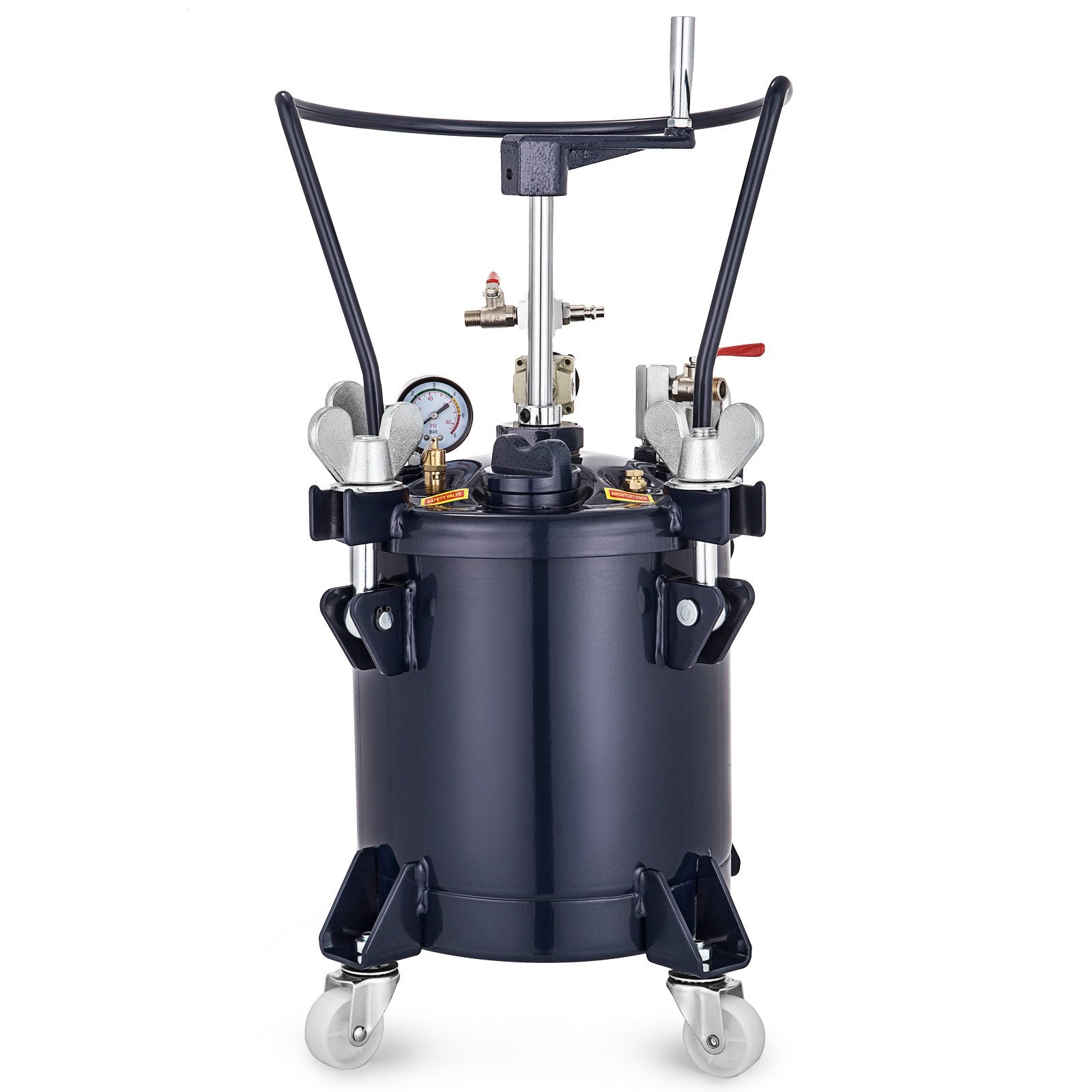 VEVOR Pressure Pot 2.5 Gallon 10 Liters Spray Paint Pressure Pot Tank with Manual Mixing Agitator Paint Tank (2.5Gal Manual)