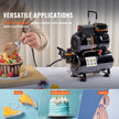 VEVOR Airbrush Gun, 0.3 mm and 0.5 mm Dual Action Gravity Feed Airbrush, Airbrush Kit with 2/7/12ml Copper Cups and Cleaning Accessories, Air Brush Gun for Painting Models, Cakes, Desserts, Nail Art