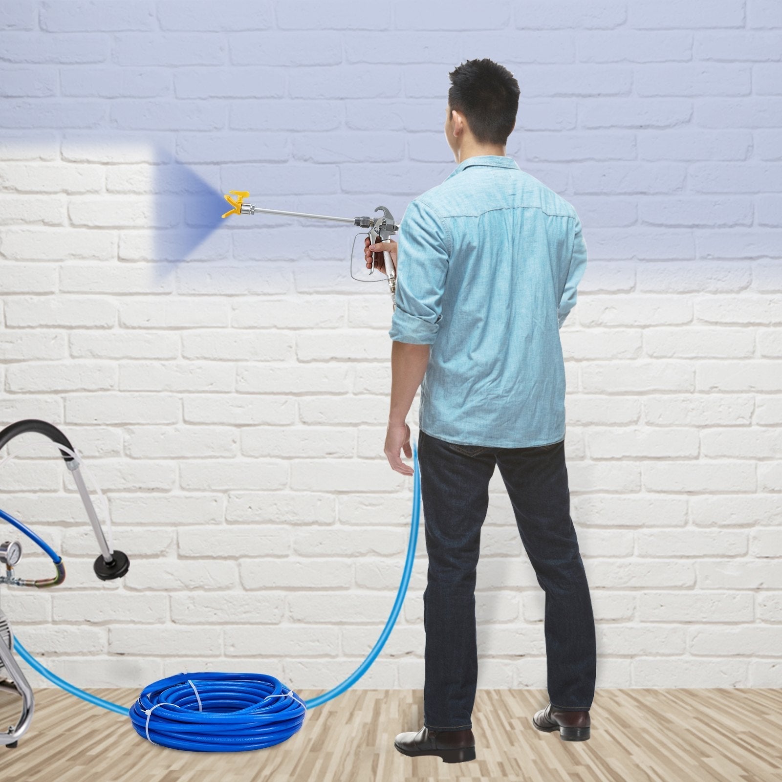 VEVOR Airless Paint Spray Hose Kit 50ft 1/4in Swivel Joint 3600psi with 517 Tip