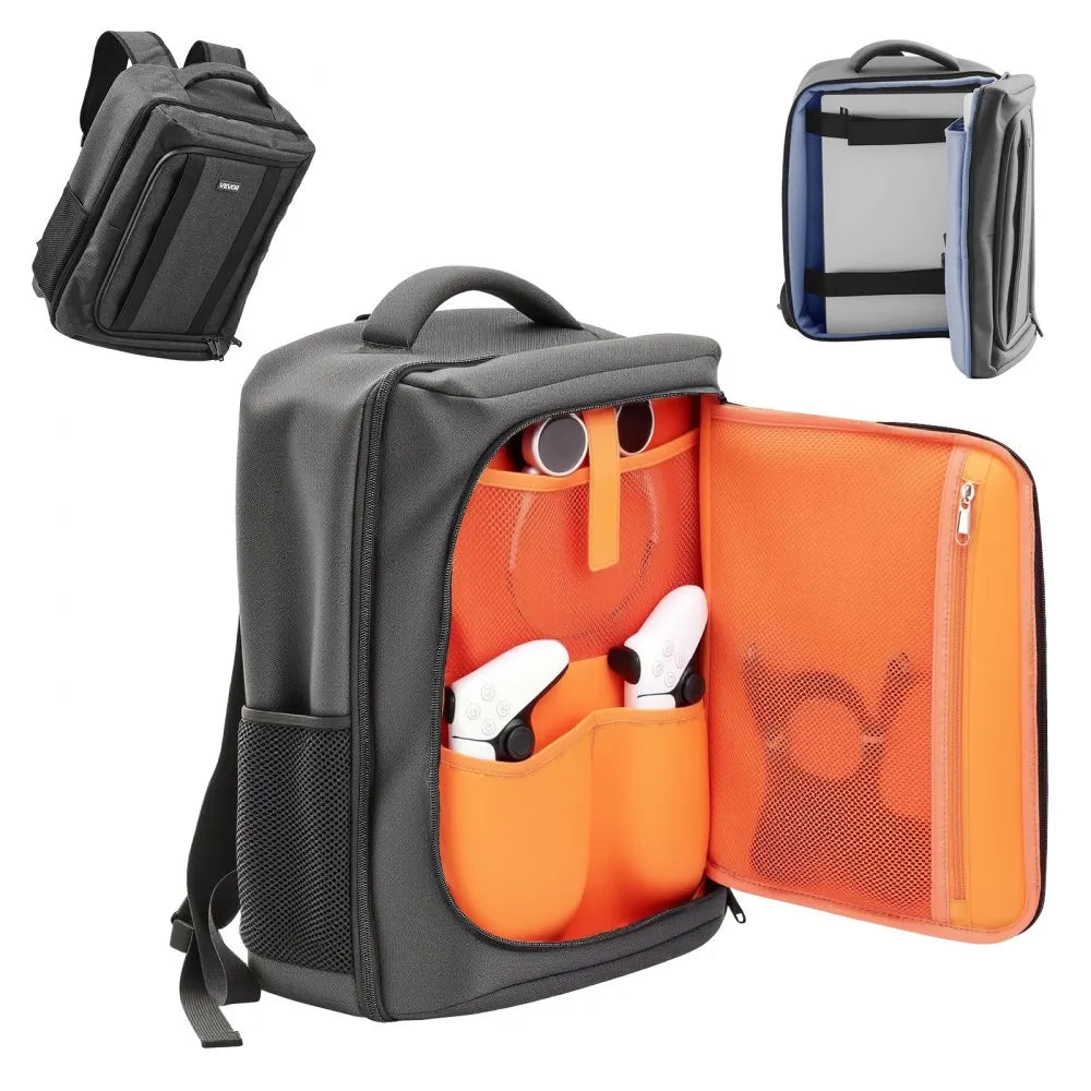 VEVOR PS5 Backpack Dual Shoulder Travel Bag for Playstation 5 PS5 Slim Nylon